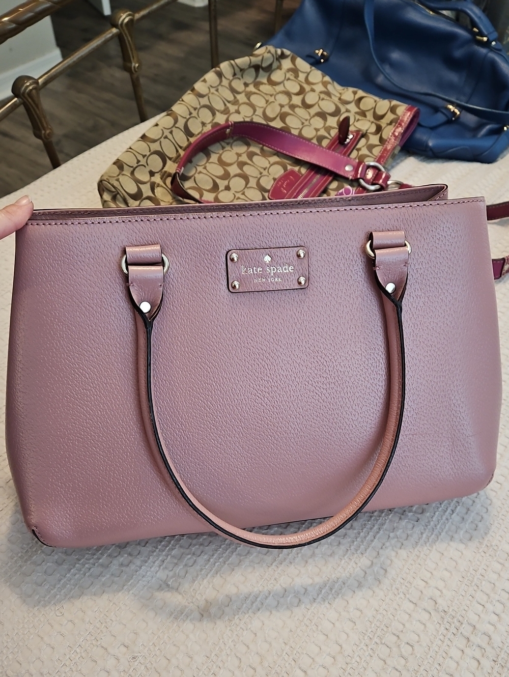 kate spade Dusty Mauve Pebbled Leather Tote